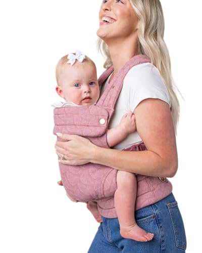 Image of Mabē Monarch Ergonomic Baby Carrier – Premium Cotton Soft Structured Newborn to Toddler Carrier with Hip-Healthy Design, 3 Carry Positions (7-35lbs), Lightweight & Breathable,(Mauve Wings)