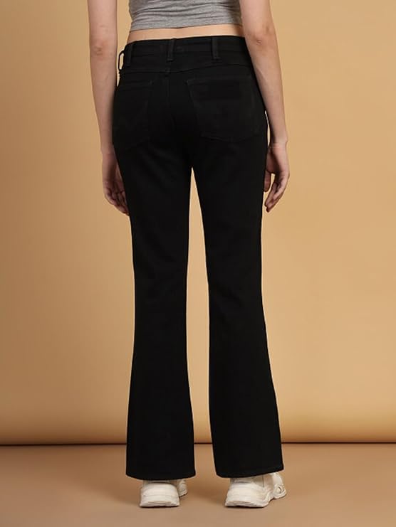 Image of ADBUCKS Women's Wide Leg Fit Mid Rise Bootcut Jeans Bell Bottom Jeans II Wide Leg