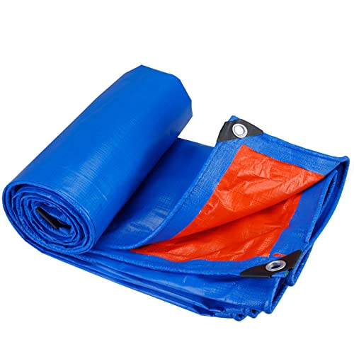 Sonnenschutz-Abdeckplane Doppelseitig Wasserdicht mit Ösen Anti-Aging-Plane Verdickte Kanten Multifunktionale Outdoor-Camping-Wovenfolie (Size:6 * 10m) Cover