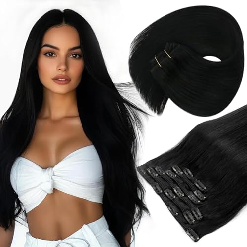 Sunny Hair Clip in Hair Extensions Straight Human Hair Clip in Extensions Remy Clip in Hair Extensions Real Human Hair...