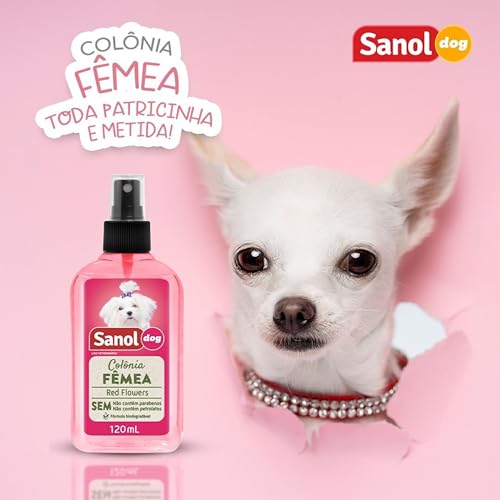 Sanol Dog Colônia Para Pêlos De Cães Fêmea 120 Ml Rosa