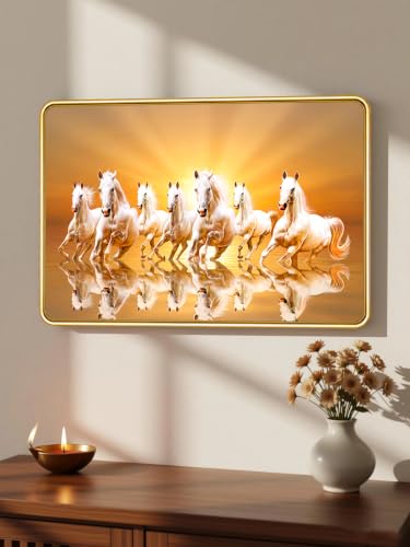 Image of 7 Running Horses Vastu Photo Frame, 16x24 Inch