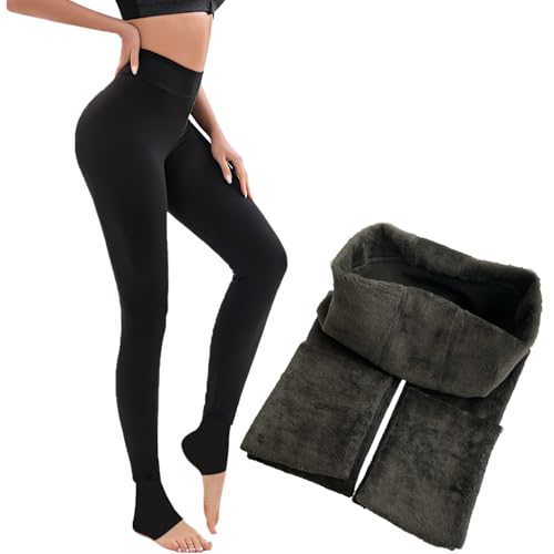2 Pares Leggings Térmicos para Mujer Invierno, Mallas Gruesas Termicas, Cálido Leggings para Mujer Negros