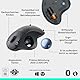 Logitech ERGO M575S kabellose Trackball-Maus, kabellose ergonomische Maus mit Bluetooth und verschlüsseltem Dongle, komfortable Daumensteuerung, für PC/Mac - Graphit
