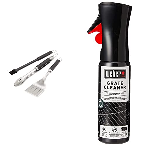 Weber 6764 Kit 3 Accessori Precision & 17875 detergente per Griglie, Nero
