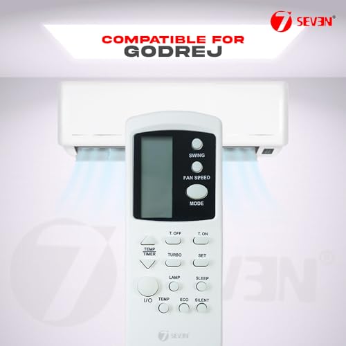 Image of 7SEVEN Compatible with Godrej AC Remote Control Model 210A Suitable for Inverter and Non Inverter Air Conditioner - Match Key by Key Exactly with Existing Remote Function