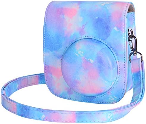 Tiessic Instant Mini 11 Case Compatible with Fujifilm Instax Mini 11 Camera with Shoulder Strap and Pocket - Blue Magic