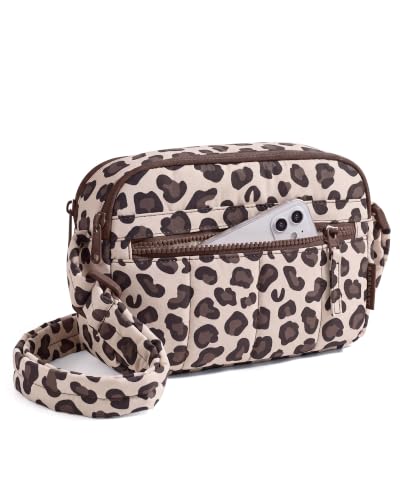 Image of BAGSMART Cross Body Purse, Mini Crossbody Bags for Women Travel Purse, Puffy Shoulder Handbag Wallet with RFID Blocking Slots,Leopard