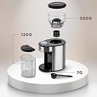 Duronic BG200 Elektrische Kegelmühle, 200 W Kaffeemühle mit Mahlwerk, 200 g Kaffeebohnen, Mahlgrad von grob bis fein, Mengendosierung bis 12 Tassen Kaffee, geeignet für French Press Café – Ansicht 6