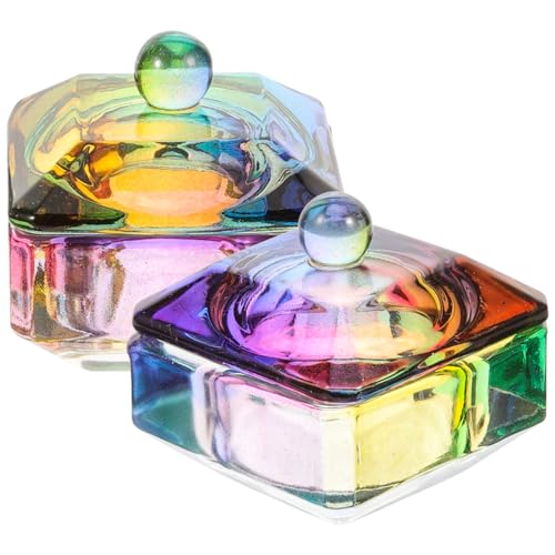 Juego 2 Piezas Copa de Cristal para Uñas con Tapa miniatura 3