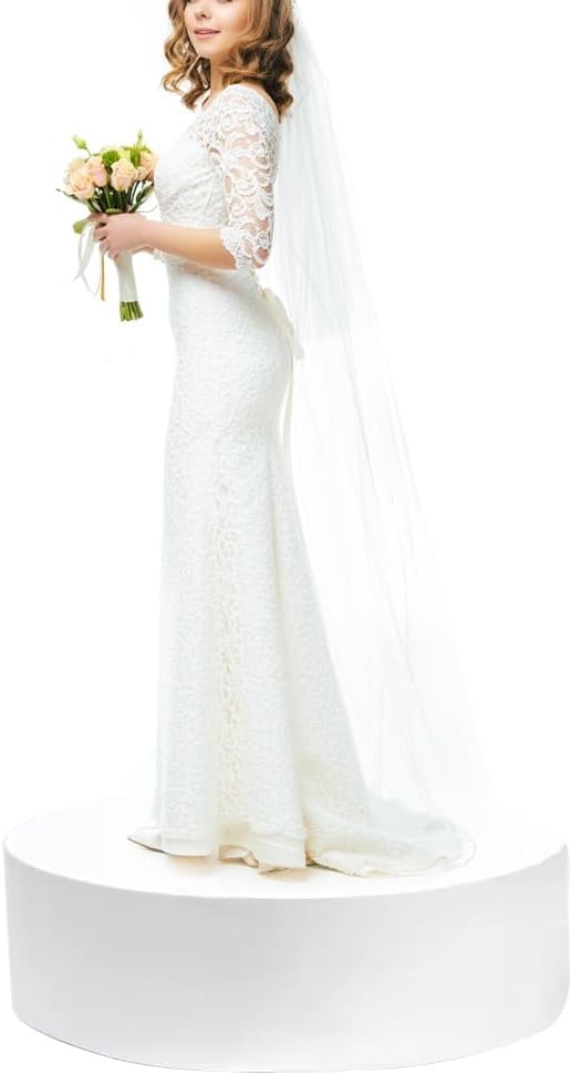 Round Cylinder Display Stand - Stylish Coat Rack Base for Bridal Shops & Clothing Stores, Versatile Pedestal Platform for Mannequins & Home Décor, Perfect Retail Presentation