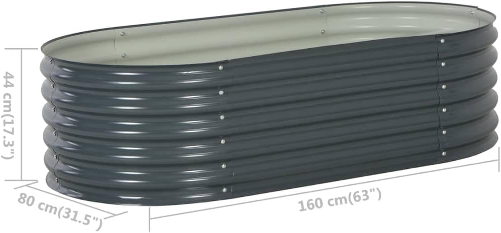 Garden Raised Bed,Garden Planter Boxes Outdoor,Garden Beds Outdoor for Vegetables,Herb Garden,for Flowers Plants, Vegetables Herb, 63"x31.5"x17.3" Galvanised Steel Gray