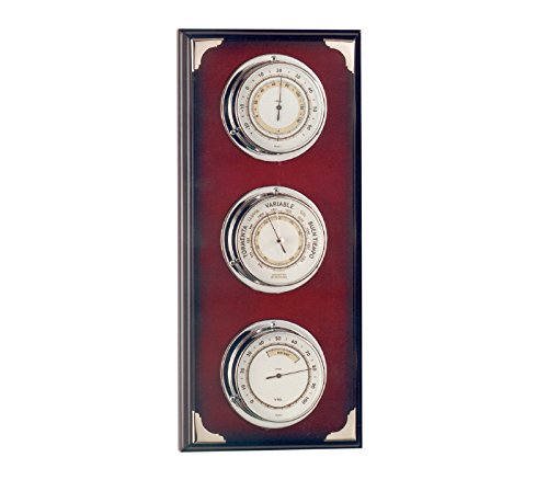 Stazione meteorologica nautica, barometro e stazione meteorologica, con igrometro, barometro, termometro 45 cm. Decorazione nautica, testi barometro in spagnolo