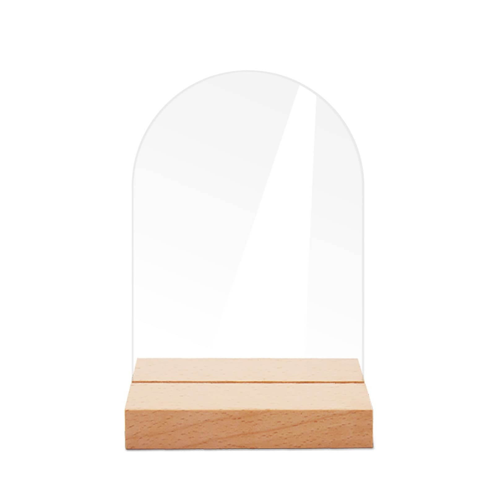 Blank gewölbte Acryl-Tischnummern mit runder Oberseite, Tischnummer für Hochzeitsempfang mit Holzständer, Tischnummer-Ausstellungsständer, für Party, Jubiläum, klares Schild ( Color : S , Size : 1 to