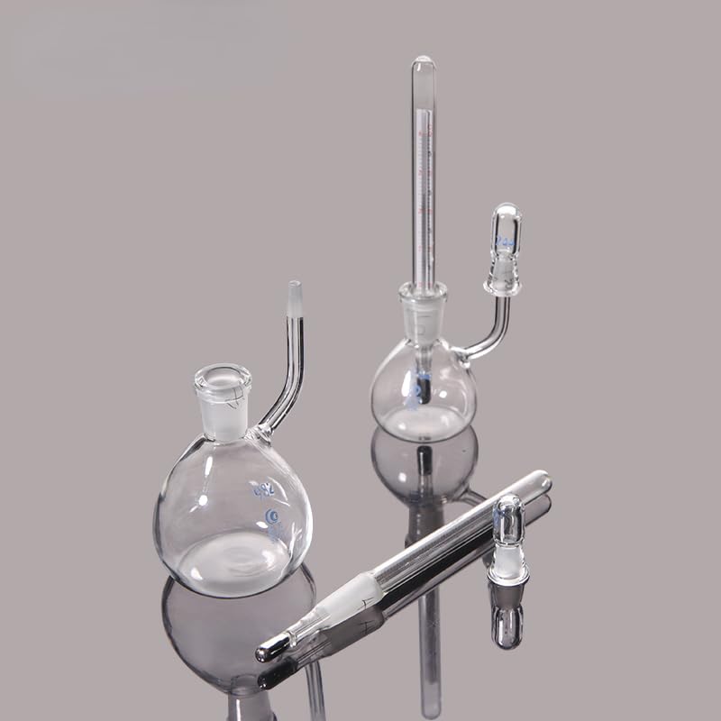 Picnómetro de vidrio de laboratorio de 25 ml y 50 ml con termómetro - Botella de precisión de gravedad específica(50ml)