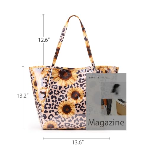 Image of KALIDI PVC Tote Bag Women Large Kraft Paper Travel Beach Bag Jelly Purses | Plastic Waterproof Oversize Shoulder Handbags Totebag for Casual Shopping Errands Everyday Daily Vacation Work Weekend