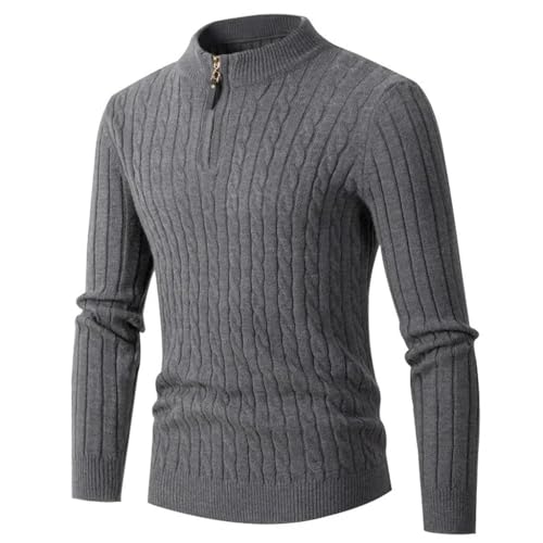 Men's Turtleneck Jumper Hinges Fried Dough Kinked Knit Jumper Mens Warm Black Sweater Vintage Men's Sweater(Medium)