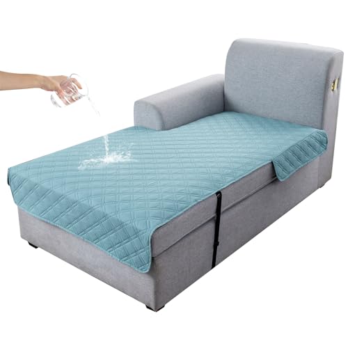 Image of Genina L Shape Couch Cover, Sectional Couch Chaise Covers, Waterproof Washable Sofa Covers for Left L Shape Chaise Lounge, Anti-Slip Sofa Slipcovers for Dogs Cats Pet Friendly(Blue)