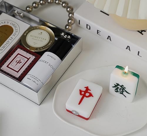 Bougie en forme de cire de soja Mahjong, objet artisanal de style chinois - 7