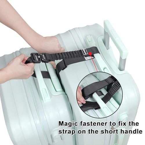 Vigorport Luggage Straps, Straps for Suitcase, Add A Bag Stretchable Attachment Accessories for Connect Your 3 Luggage Together (Black, 1.25\" Width)