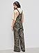 CIDER Overalls for Women Denim Leopard Pocket Buckle Up Wide Leg Jumpsuit: Tan, S