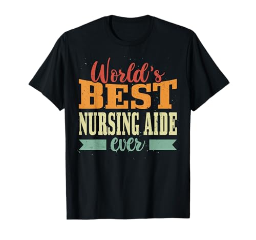 Retro Motif Worlds Best Nursing Aide Camiseta