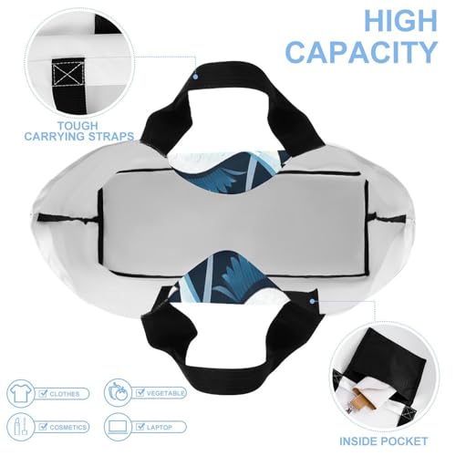 Women's Multi-Functional Shopping Bag，Cartoon Fish Print Printing Messenger Bag Shoulder Bag for Travel, Work, Shopping & Parties with Inner Pocket, Grocery Bag Lightweight & Water-Resistant4