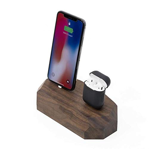 Oakywood Dual Charging Dock Duoble Ladestation für iPhone 5/6/7/8/X (Walnuss) Cover