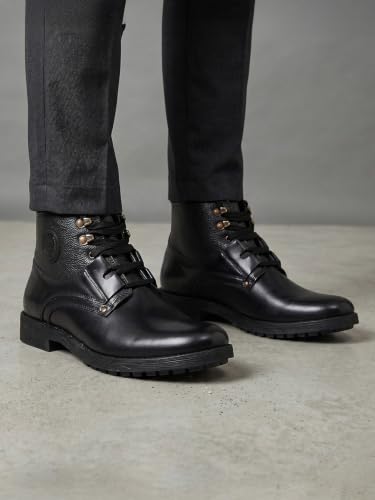 Image of Zoom High Ankle Genuine Leather Shoes Boots for Men Formal Casual Branded A-4701 | Men's Ankle Boots With Laces | High Ankle Formal Shoes for Men Leather Boots Branded | 100% Pure Leather