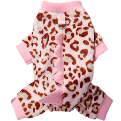 JPETTOかわいい 犬服 つなぎ 抜け毛対策 秋冬 犬服 ロンパース パーカー 四つの足 保温 防寒 部屋着 寝間着 ペット コスチューム ドッグウエア コスプレ 変身服 小型犬 中型犬 お出掛けお散歩用に25-25A117ピンクM