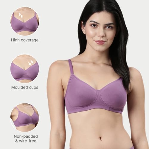 Image of Enamor Innovations Fabcool Encircled Side Support Shaper, Non Padded, Wirefree, High Coverage, Women's Cotton Everyday Bra - A042 (Available in Plus Sizes)