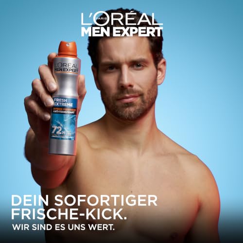 L'Oréal Paris, Men Expert, Fresh Extreme 72H Anti-Transpirant Deospray, mit Ultra-Cooling-Effekt, intensiver Schutz gegen Geruch, Aerosol… – Ansicht 3