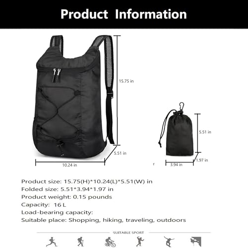 Mochila liviana para senderismo 16L levayhill miniatura 3