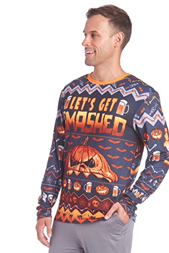 Dreamwave Mens Funny Christmas Halloween Hannukah Long Sleeve Lounge Sleep Pajama Shirt2
