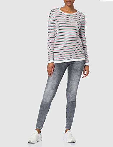 TOM TAILOR Damen Basic Strickpullover aus Bio-Baumwolle, 26249 - Peach Multicolor Stripe, L – Ansicht 3