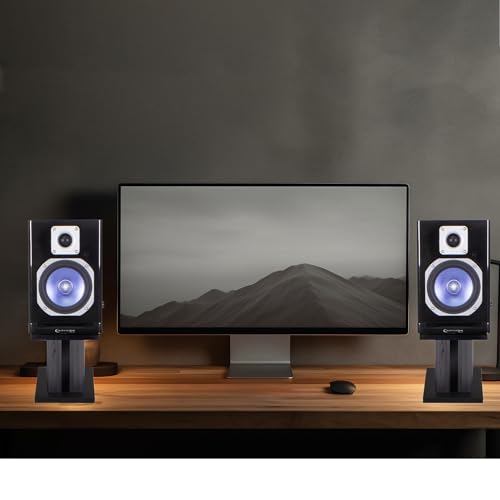 (2) Technical Pro 8” Studio Monitor Bookshelf Computer Multimedia Speaker Stands