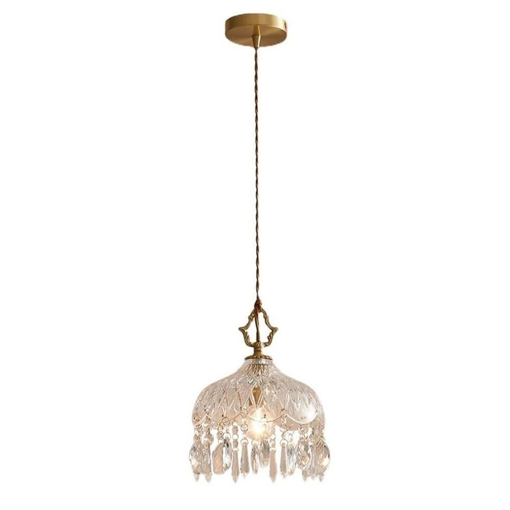 Suspension de style japonais en verre cristal goutte d'eau pour luminaire de salon moderne