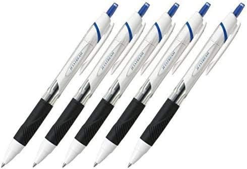 Uni-Ball Jetstream Extra Fine Point Retractable Roller Ball Pens,-Rubber Grip Type -0.5mm-Blue Ink-Value Set of 5 (with Our Shop Original Product Description)
