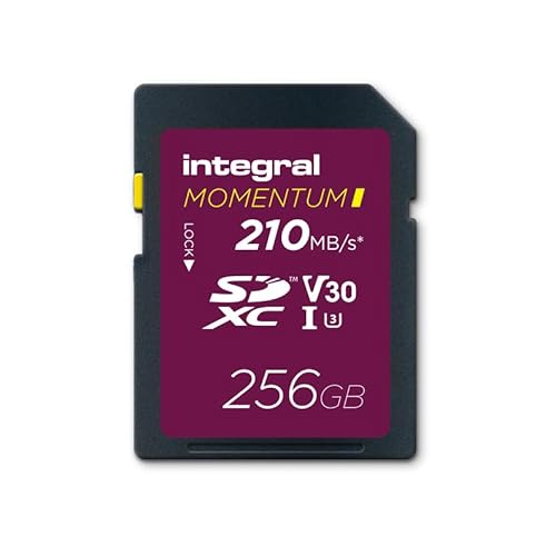 Integral Momentum I 256 GB SDXC V30 U3 Karte – Bis zu 210 MB/s lesen, 180 MB/s schreiben – für DSLR, spiegellose Kameras & Camcorder – 4K-UHD-Video & Burst-Mode – wasserdicht, stoßfest, robust Integral Momentum I 256 GB SDXC V30 U3 Karte – Bis zu 210 MB/s lesen, 180 MB/s schreiben – für DSLR, spiegellose Kameras & Camcorder – 4K-UHD-Video & Burst-Mode – wasserdicht, stoßfest, robust