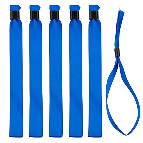 IBOO – 100 Pulseras Azul de Tela cinta de raso - Pulseras Desechables de Identificación y Seguridad para Eventos, Fiesta - Cierre de Plástico Unidireccional