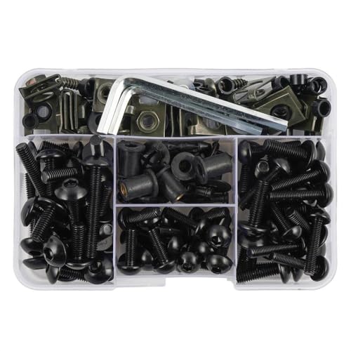 Kit boulons de carénage robustes 190 pièces de vis moto noires pour S1000RR