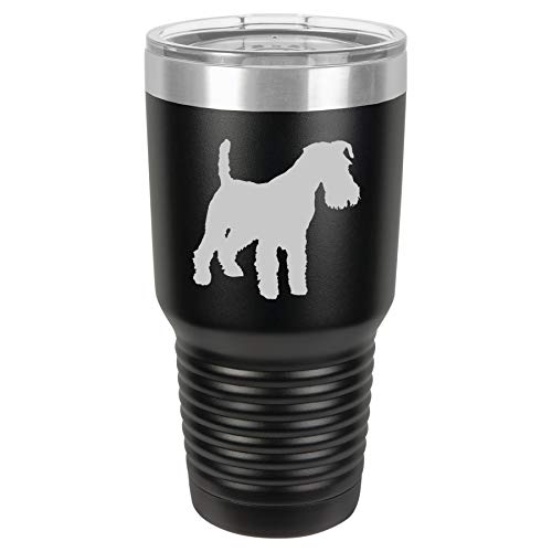 Tumbler Stainless Steel Vacuum Insulated Travel Mug Miniature Schnauzer (Black, 30 oz)