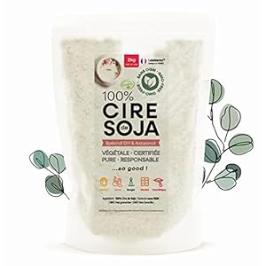 LABELNORME – Sojawas, zonder gentechniek, 2000 g, pure en natuurlijke kwaliteit voor kaarsen, cosmetica, leer en…