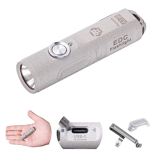 RovyVon A3 Pro G4 USB-C Rechargeable 7000K EDC Flashlight, 650 High Lumen Ultra Bright with Cool White, Momentary On, Lock Mode, Gift for Pocket Outdoor(Marble Surface)