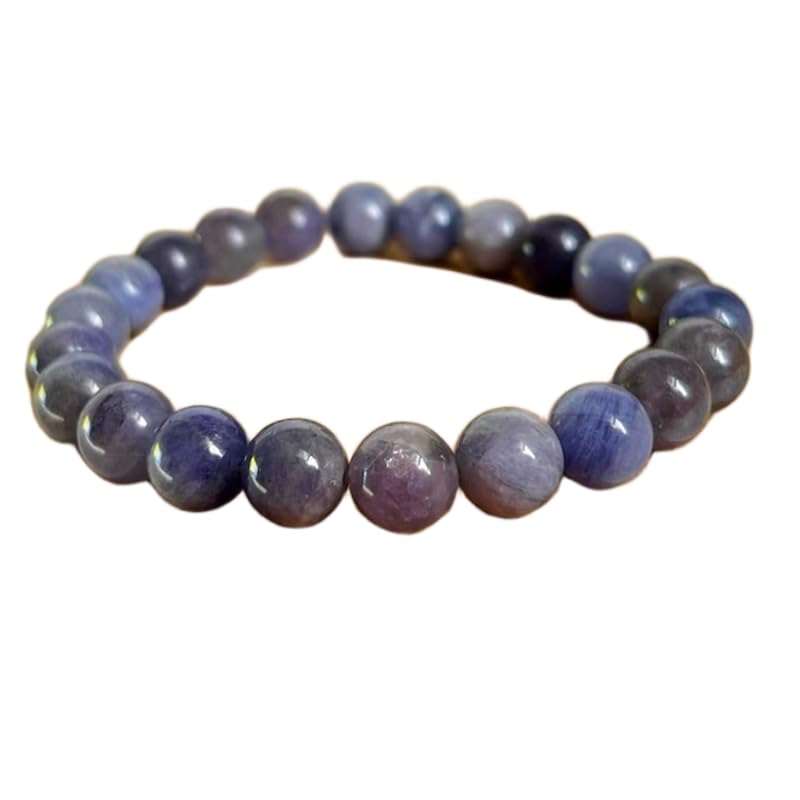 Tanzanite naturelle de 8 mm : bracelet en pierre multicolore fait main