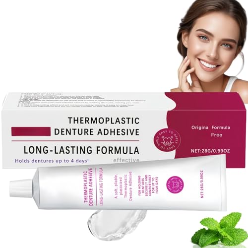 28G Denture Repair Kit,False Teeth Adhesive Glue for Women,Secure Denture Adhesive,Dental G/lue for Teeth,Den/ture Silicone Reline Adhesive,Non-Glu/e Dent/ure Fixation,Long-Lasting Dental Repair Kit