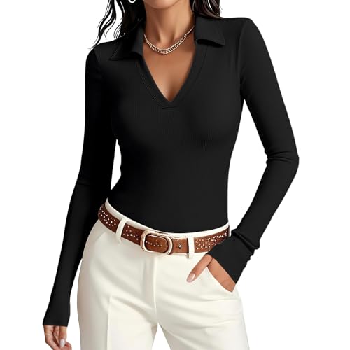 TcIFE Langsamen Langzeitpolo-Polo-Shirt-Geschäfte Casual Collar Casual Fashion Top V-Ausschnitt