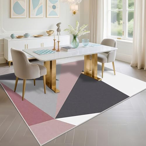 Tapis chambre étanche à la poussière 180x250cm rose gris