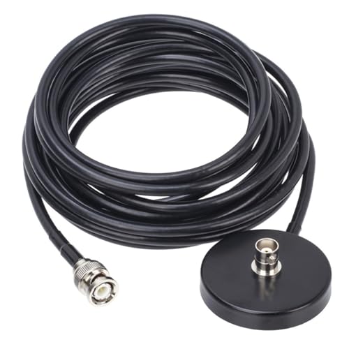 DIYEAH Base Magnética para Antena con Cable de Montaje con Conector Hembra y Macho para Radio Móvil y Radioaficionado Instalación Fácil y Resistente para Equipos Portátiles