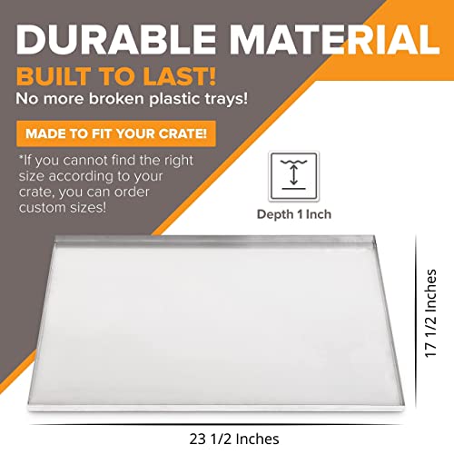 Waterproof Heavy Duty Metal Tray For Dog Crate Pan Ss23.5X17.5X1 Chew Proof & Crack Proof Pet Tray Dog Galvanized Tray Central Metal 2418 Mini-Fold, Regular Fold #TOP1